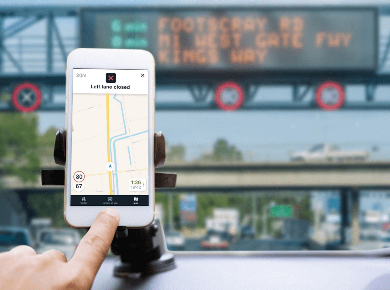 Be-Warned navigation in car